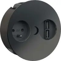 Bachmann TWIST 1xUTE 1xUSB Caricatore, AEH RAL9005 30GE, nero, 2 m