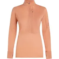 Icebreaker - Couche intermédiaire demi-zippée - W Merino 200 Realfleece Descender LS Half Zip Desert Sand per Donne in Lana Vergine - Taglia XS - Beige
