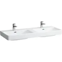 Laufen PRO S lavabo double, 3 trous pour robinet, avec trop-plein, 1200x460mm, H814966A001081, H814966A001081
