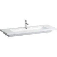 Laufen Living Square lavabo, encastré, 3 trous pour robinet, 1300x480, blanc, H8164360001081, H8164360001081