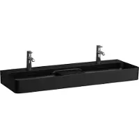Laufen VAL lavabo double, 3 trous pour robinets, avec trop-plein, 1200x420mm, zone semi-sèche au centre, H8142827161081, H8142827161081