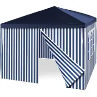 VCM Gazebo | dimensioni circa 3x3 m | telone PE idrorepellente 110g / m² | tenda per feste | tenda da giardino con 4 pannelli laterali | blu