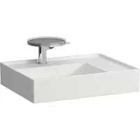 Laufen Kartell lavabo, 1 trou pour robinet, sans trop-plein, tablette à droite, 600x460mm, H8103347571111, H8103347571111