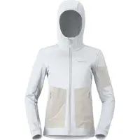 Norrøna Women's Falketind Warm2 Stretch Hood Giacca in pile Donna (L, grigio/bianco)