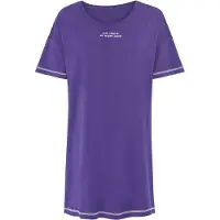 LASCANA Camicia da notte blu violetto / bianco