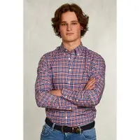 River Woods Custom Fit Checked Shirt Blue/pink Multi Taglia: 3XL | Camicie Casual Outlet | Uomo | Blu