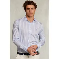 River Woods Slim Fit Striped Shirt Blue Taglia: 3XL | Camicie Casual Outlet | Uomo | Blu