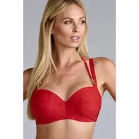Marlies Dekkers Acapulco Rubine Red Plunge Balcony Bikini Top Taglia: 75F | Bikini Outlet | Donna | Rosso