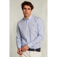 River Woods Custom Fit Checked Shirt Blue/white Blue Taglia: S | Camicie Casual Outlet | Uomo | Blu