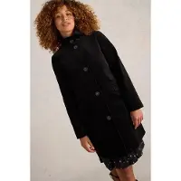 White Stuff Karla Velvet Coat Pure Black Taglia: 16 REGULAR | Cappotti monopetto Outlet | Donna | Nero