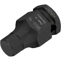 Hazet Cacciavite a impatto per avvitatori a batteria, inserto per chiave a bussola 985S-14, 1/2" (12,5 mm) quadrato cavo, esagono esterno da 24 mm, esagono interno Pr