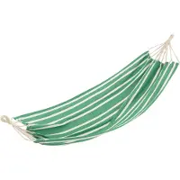 J-Line amaca a righe cotone/poliestere verde scuro/bianco