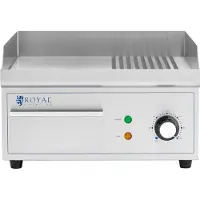 Royal Catering Piastra grill elettrica, superficie liscia e scanalata, dimensioni 360 x 380 mm, potenza 2000 W