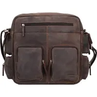 Greenland Nature Westcoast Borsa a tracolla Vera Pelle 33 cm marrone