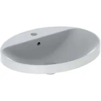 Geberit VariForm lavabo à encastrer ovale, 600x480mm, avec trou pour robinet, avec trop-plein, 500.725.01.2, 500.725.01.2