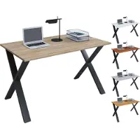 VCM Scrivania in legno | H. 76 x W. 140 x T. 50 cm | Tavolo per computer semplice | piedini in metallo di alta qualità | Tavolo da lavoro | Mobili da ufficio - Lona X