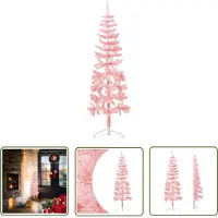 The Living Store Mezzo albero di Natale artificiale con supporto Slim Pink 120 cm