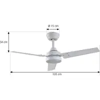 LINDBY Ventilatore da soffitto LED Aerallo, bianco, CCT, silenzioso