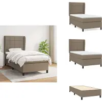 vidaXL Letto a molle con materasso Taupe 80x200 cm in tessuto - Letti e strutture letto