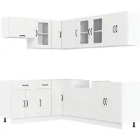 vidaXL Set di armadietti da cucina da 11 pezzi Lucca in legno bianco