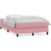 vidaXL Letto a molle con materasso rosa 120x220 cm in velluto