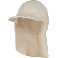 Sterntaler Kids' Peaked Cap with Neck Flap Muslin Cappellino Bambini (47 cm, beige)
