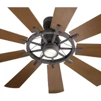 Kichler Ventilatore soffitto LED Gentry bianco/noce scuro