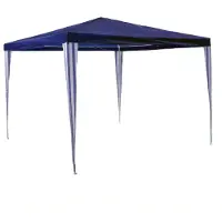 VCM Gazebo | dimensioni circa 3x3 m | telone PE idrorepellente 110g / m² | tenda per feste | tenda da giardino con struttura in acciaio | tenda per festival | blu