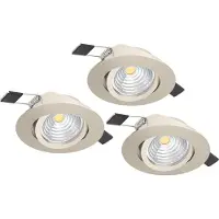 Eglo Faretto Ad Incasso Moderno Saliceto In Alluminio Nichel Satinato 3 Luci Led 6W