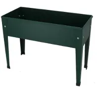 Esschert Design Aiuola rialzata in acciaio - Lunghezza 62 x Profondità 29 x Altezza 45 - Verde scuro
