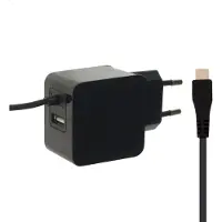 Enzo Caricabatterie da parete , USB + Micro USB, 15W, cavo da 1 metro. Colore: nero