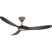 CasaFan Ventilatore da soffitto ECO GENUINO, cromato/noce, Ø 152 cm, silenzioso