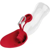 Hunter Outdoor Drinking Bottle with Silicone Bowl List Accessori per cani (550 ml, rosso)