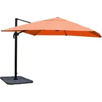 Mendler Ombrellone a braccio laterale MCW-A96, ombrellone per la ristorazione, 3x3 m (Ø 4,24 m), poliestere/alluminio, 23 kg ~ color terracotta, senza base