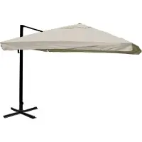 Mendler Ombrellone a semaforo per la ristorazione MCW-A96, ombrellone, 3x4 m (Ø 5 m) in poliestere/alluminio, 26 kg ~ Flap, grigio crema senza piedistallo, orientabile