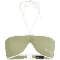 Karl Lagerfeld Hotel Karl Rib Halter Bandeau Oil Green Taglia: S | Bikini Outlet | Donna | Verde