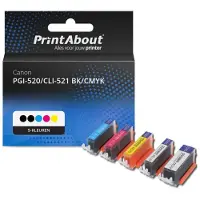 PrintAbout Cartuccia compatibile Canon PGI-520/CLI-521 BK/CMYK - 5 colori Multipack