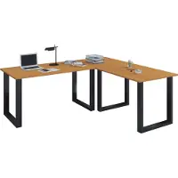 VCM Scrivania in legno | Piatto angolare | 130x130 | L Forma Sinistra o Destra | Piatto da tavolo di lavoro 50 cm Profondo | Mobili da ufficio per tavolo per computer - Lona U
