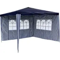 VCM Gazebo | dimensioni circa 3x3 m | idrorepellente 110g / m² telone PE | tenda per feste | tenda da giardino | blu