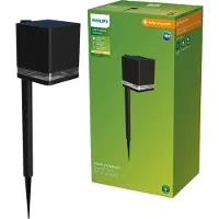 Philips Lampioni da esterno Virona, 1,8 W, illuminazione stradale, colore nero, materiale plastico, grado di protezione IP44, adatti per giardino e terrazza, classe di efficienza energetica III