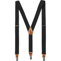 Fjällräven Singi Leather Clip Suspenders Bretelle (One Size, nero)