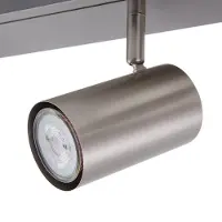 LINDBY Faretto da soffitto Joffrey, 116 cm, nichel, a 6 luci, GU10