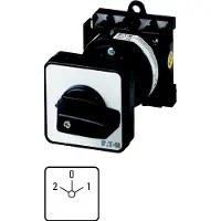 Eaton Commutatore , T0, 20 A, montaggio intermedio, 3 moduli, contatti: 5, 45°, con arresto, con posizione 0, 2-0-1, codice articolo 2 001623