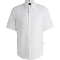 BOSS per uomo. 50537332 Camicia bianca in cotone Oxford, vestibilità regolare (S), Bianco, Casual, Manica corta
