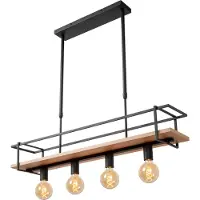 Lucide Lampada a sospensione MILONGA nera 4xE27x40W in metallo, dimensioni: 130x100x20 cm, IP20,
