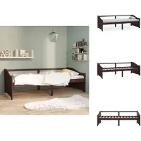 vidaXL Letto da giorno a 3 posti in pino massiccio marrone scuro 90x200 cm - Letti & reti