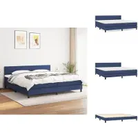 vidaXL Letto a molle con materasso blu 200x200 cm in tessuto - Letti & strutture letto