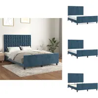 vidaXL Struttura letto senza materasso blu scuro 140x200 cm velluto