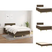 vidaXL Letto a molle con materasso in tessuto marrone scuro 120x200 cm - Letti e strutture letto
