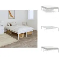 vidaXL Struttura letto in metallo bianco 120x190 cm - Letti e strutture letto